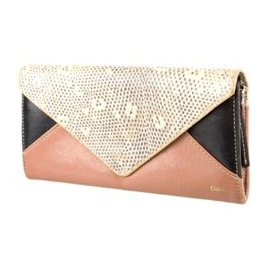 CHLOÉ Leather Printed Envelope Wallet